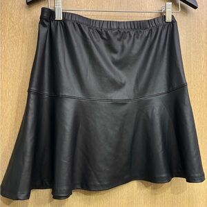 BONGO Black Faux Leather Skater Skirt